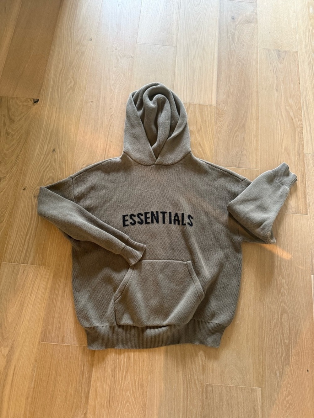 Essentials knit Men's Hoodie Sweater in Taupe